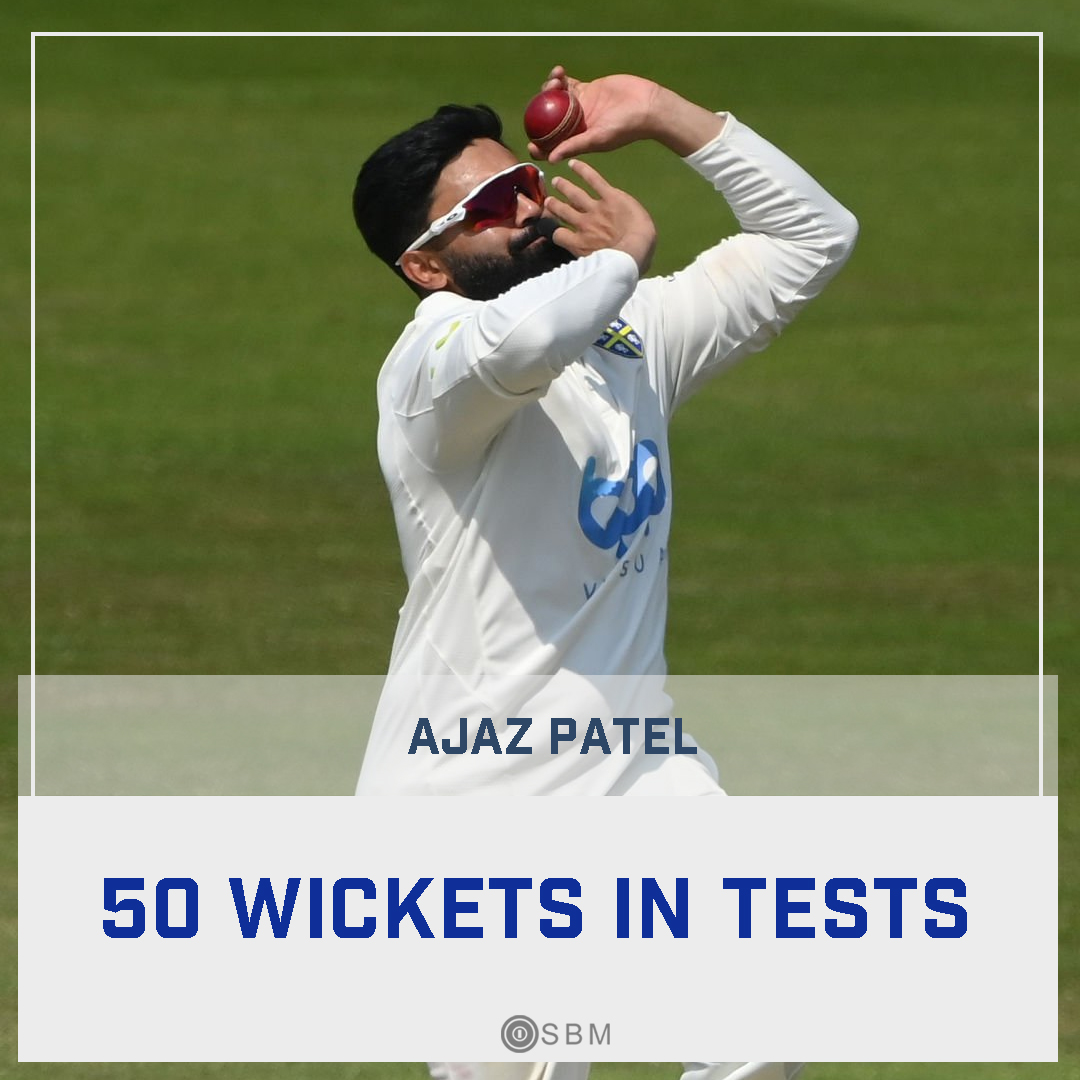 Ajaz Patel completes 50 wickets in Tests👏

#AjazPatel #BANvNZ #BANvsNZ #Tests #Cricket #SBM