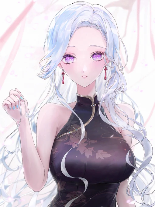 申鶴さん、前髪上げたらこんな感じかな……って…(再掲) #shenhe