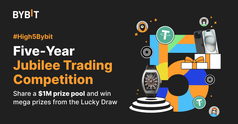 Bybit_Official's tweet photo. 🔥 LIVE NOW: #High5Bybit Five-Year Jubilee Championship

The MEGA Trading Competition begins 🎊

💰 Over 1.3 Million in Prizes
🎁 Exclusive Archetype NFT Collection

👇Start with taking the personality test today!