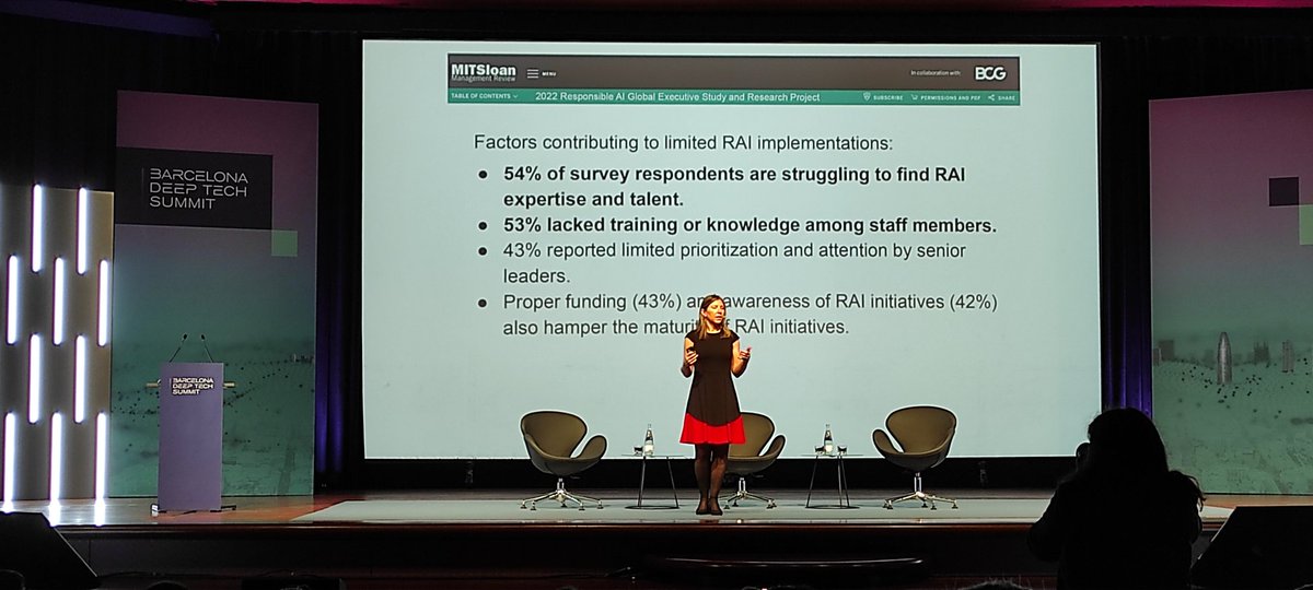 RayGButler's tweet image. La #IAResponsable es un tema serio. En serio. Y la ignorancia que nos rodea es supina. Me incluyo en ese grupo. Nos lo cuenta @quicola Ariadna Font en el #BarcelonaDeepTechSummit.