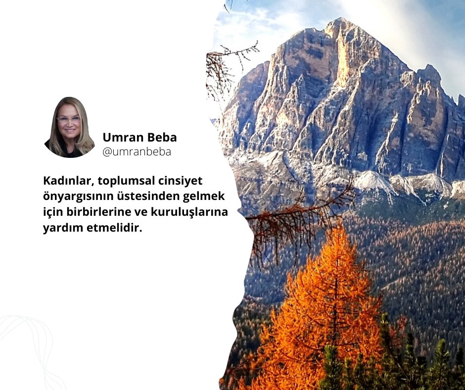 Kadınlar, toplumsal cinsiyet önyargısının üstesinden gelmek için birbirlerine ve kuruluşlarına yardım etmelidir. @umranbeba #drumranbeba #132 . . 💐🌸🌺☘️🌿🌳🍁 #çeşitlilik #üstdüzey #insankaynakları #seçme #yönetimkurulundakadın #kadinlar #mühendislik #işyerlerinde