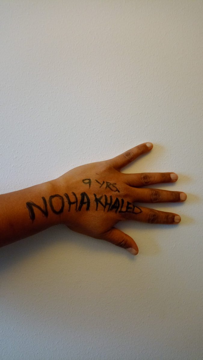 In Gaza parents are writing their kids’ names on their bodies so that they can be identified if killed. It’s heartbreaking. In solidarity, I write Noha Khaled's name on myself. Join LetThemGrowUp.com  46 hrs left to save a million kids. #LetThemGrowUp  #PermanentCeasefire