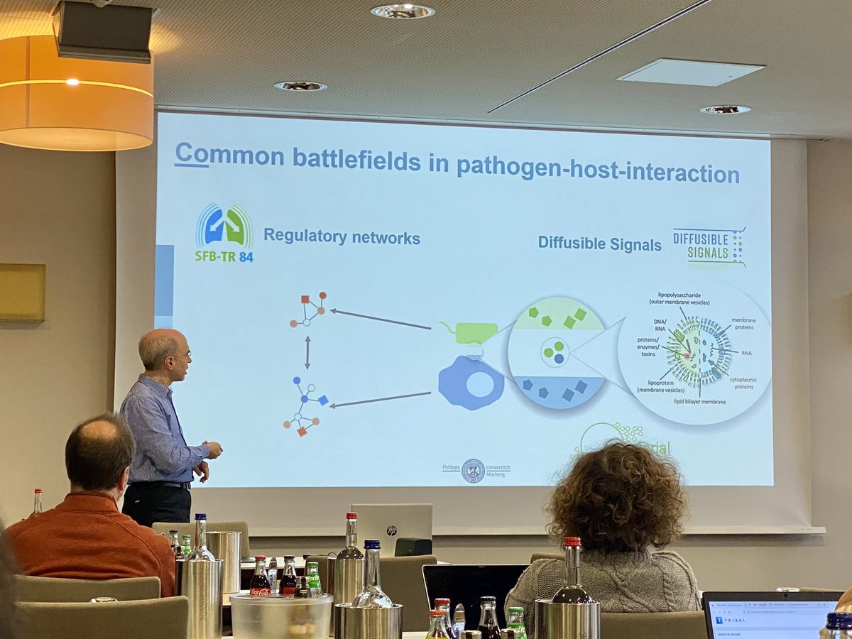 Our research on #extracellularvesicles in #hostpathogeninteraction 🧫 brilliantly showcased by Bernd @ilung_marburg at the @DZIF_ workshop on #microbesincontext, added a thrilling chapter to the scientific narrative 🫁🦠