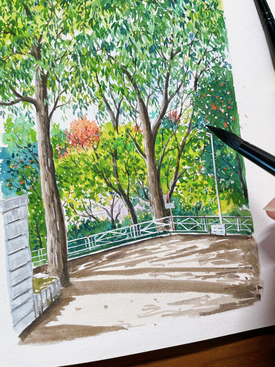 Mitty_lu220's tweet photo. 水彩風景｜去山手義大利庭院路過的一處小角落～watercolorpainting #watercolor #watercolorpainting #風景画 #水彩 #水彩画 #gouache #painting #illustlation #landscapepainting https://t.co/YBSZXAQHxU