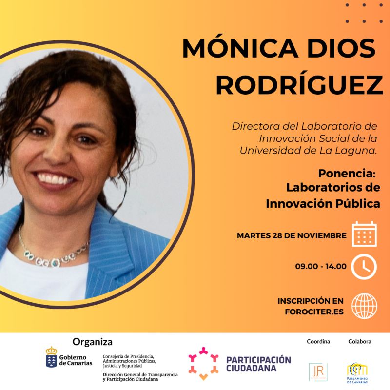 🚀 Explora con <a href="/MDiosR/">Mónica Dios</a> las claves para una colaboración ciudadana efectiva en #ForoCIT. 🌍 Descubre perspectivas innovadoras y únete al diálogo transformador. 

🗣️ ¡No te pierdas su intervención a través de YouTube! bit.ly/foroCIT

<a href="/Open_Gobcan/">Canarias Gobierno Abierto</a> <a href="/AdmPcasGobcan/">Presidencia, Ad. Públicas, Justicia y Seguridad</a> <a href="/ULL/">Universidad de La Laguna</a>