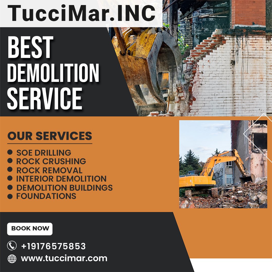 tuccimarinc's tweet image. Demolition with Precision: Tuccimar at Your Service!
When it comes to tearing down barriers, we&apos;re the experts you can trust.

Visit our website at tuccimar.com

#TuccimarDemolition #DemolitionExperts #PrecisionDemolition #SafetyFirst #NewBeginnings #TrustedServices