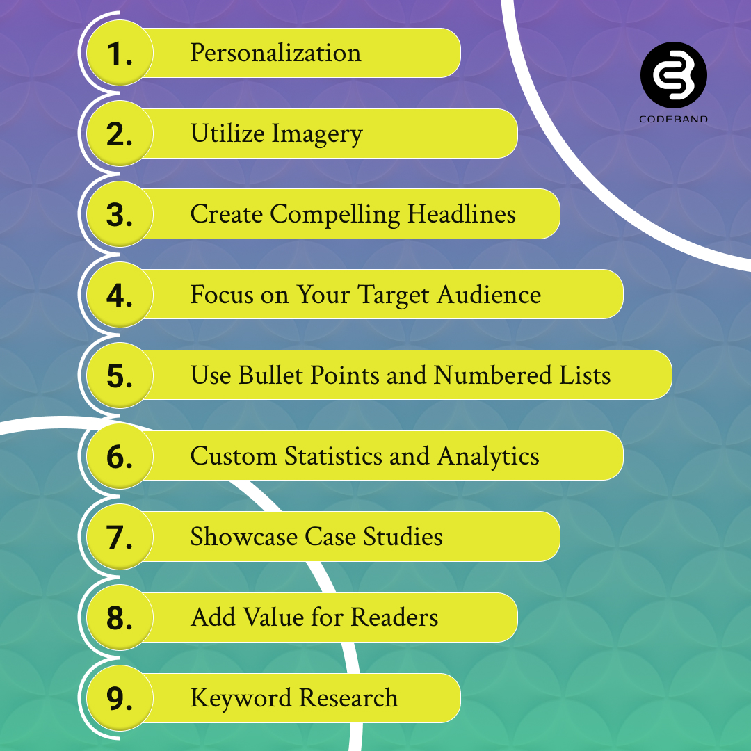 codebandtech's tweet image. Crafting Compelling Content: Unveiling the 9 Essential Elements Every Business Blog Post Needs for Success! 🚀✍️

Connect with us:

Email: info@codeband.tech
Community: lnkd.in/grGk966w
Instagram: lnkd.in/gvQaYkpK
Twitter: lnkd.in/gYFQSZDk

#codeband