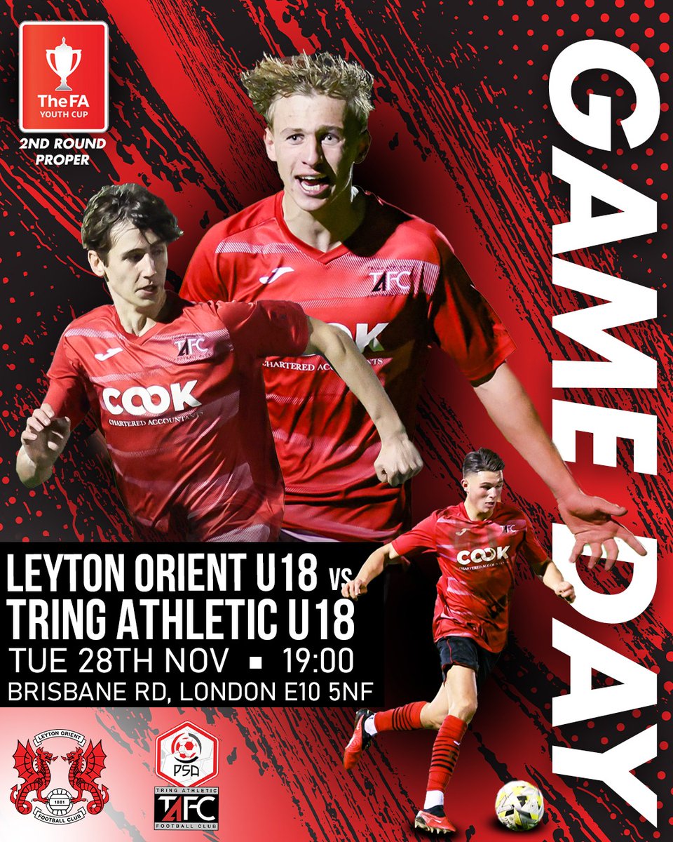⚽️ GAME DAY 🆚 @LOFCAcademy 🏟️ Brisbane Road, Leyton, E10 5NF 📅 Tuesday 28th November 2023 ⌚️ 19:00 Let's show our support for our U18s as they compete in the FA Youth Cup 2nd round proper 👊👏 @tringathletic @PSA18s @TAFCdevelopment