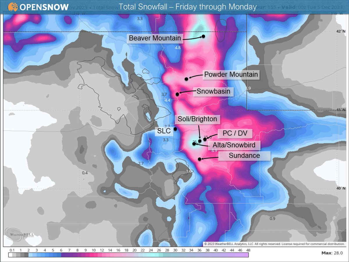 WasatchSnow's tweet photo. Northern Utah definitely has potential to see good cumulative snowfall totals this weekend as a series of waves move through the region. https://t.co/FrswDplErF