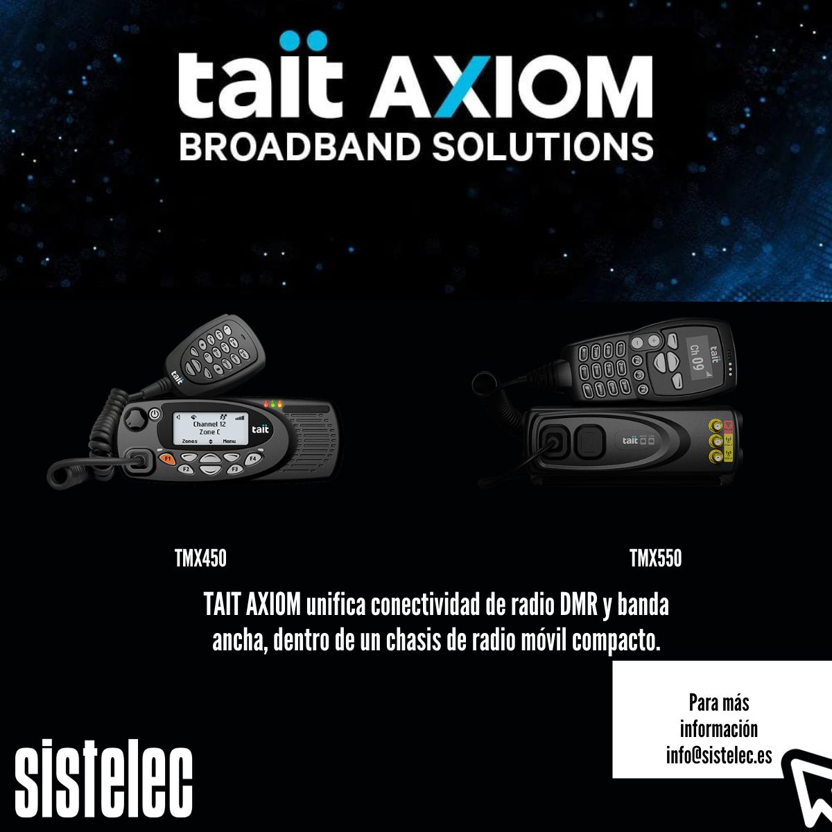 Sistelec (@sistelec) on Twitter photo Conoce las prestaciones de <a href="/TaitRadio/">Tait Communications</a> en sistelec.es linkedin.com/posts/sistelec… Conoce las prestaciones de <a href="/TaitRadio/">Tait Communications</a> en sistelec.es linkedin.com/posts/sistelec…