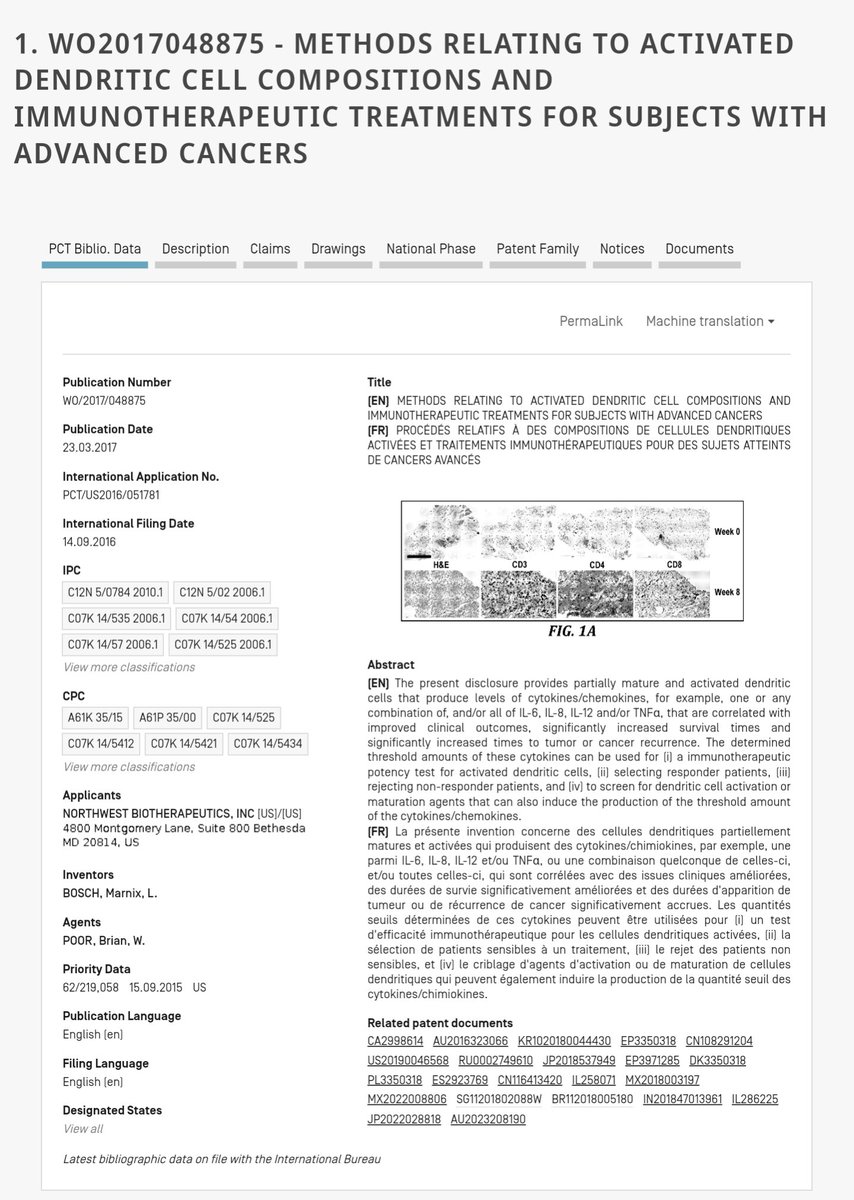 $NWBO Patent granted on November 28, 2023 🇧🇷 BR112018005180 - 'Methods relating to activated dendritic cell compositions and immunotherapeutic treatments for subjects with advanced cancers'