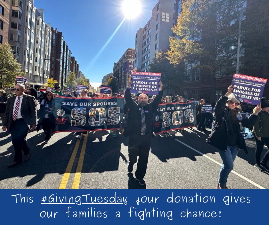 This #GivingTuesday please consider a donation to give our families a fighting chance. AFU is all volunteer run and powered on individual small donations from people like you. #paroleforspouses #mixedstatusfamilies 

americanfamiliesunited.org/donate
