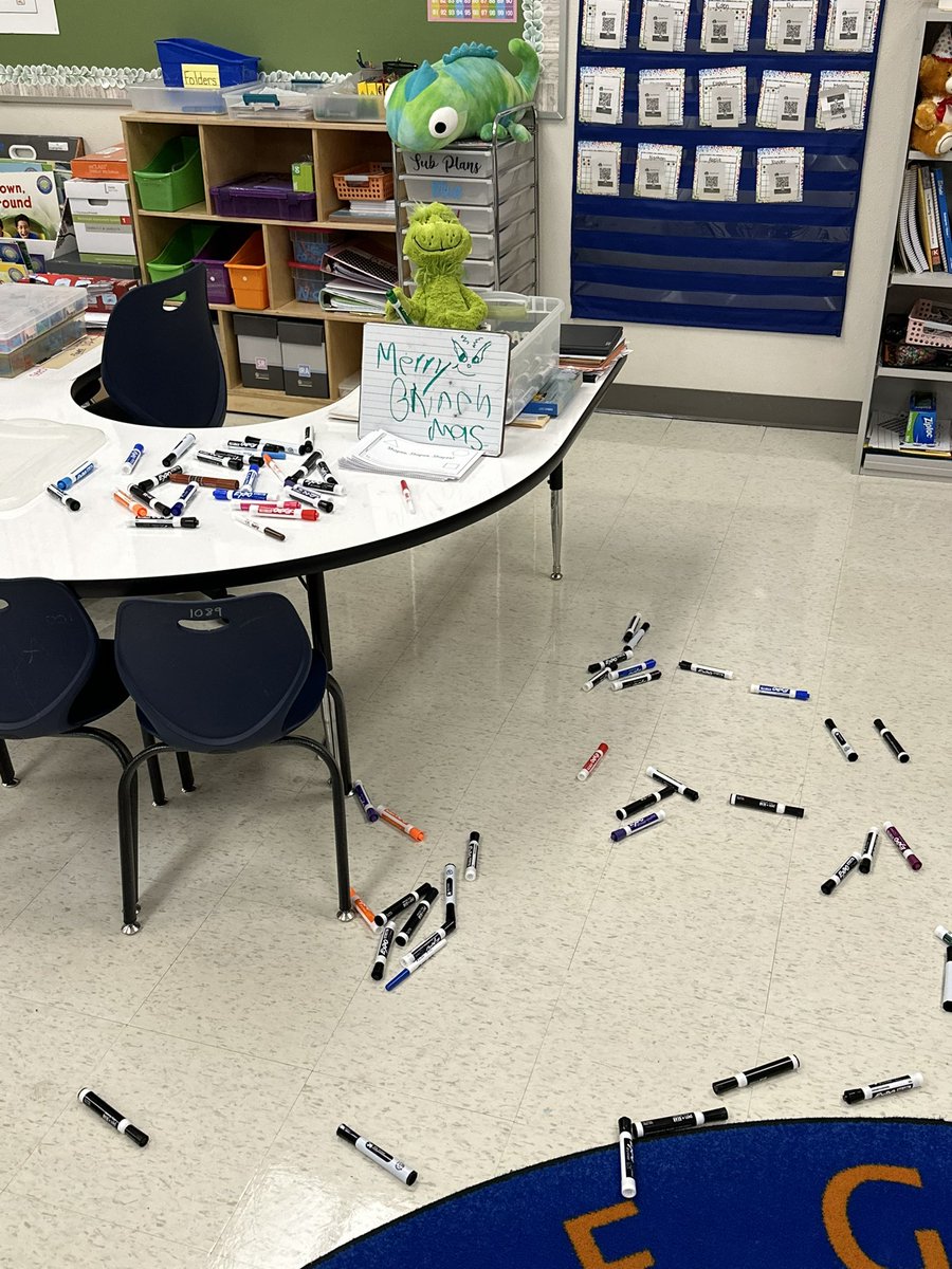 The Grinch has made his appearance this year in my Kinder class. 💚