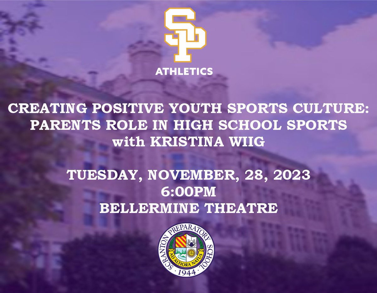 Excited to have Kristina Wiig on campus today to meet with our student athletes at the end of the school day and our parents this evening. Please join us as we all work together to support our student athletes!