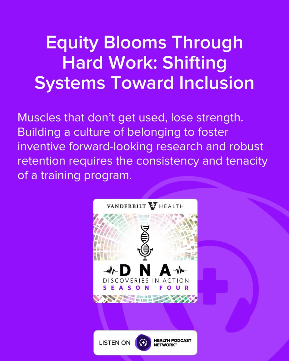 Building a culture of belonging to foster inventive forward-looking research and robust retention requires the consistency and tenacity of a training program.

Listen now to @VUMC_Insights : healthpodcastnetwork.com/episodes/vande…

#ListenDNA #Health #HealthPodcast #FutureOfHealth