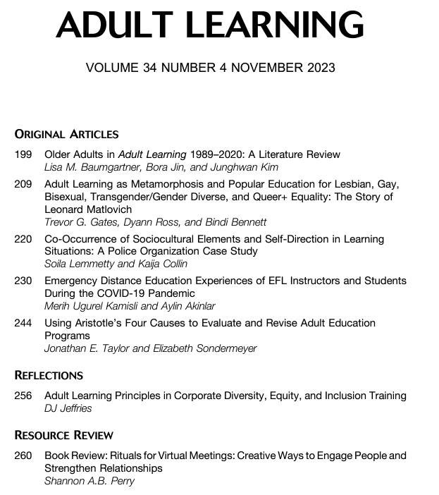 ALJournal1's tweet image. Today is #GivingTuesday! Please, don't forget to give to your favorite #adultlearning organization or charity. They will appreciate it. While you are at it, give our new edition (Nov '23) a read...   bit.ly/3QXFlfE