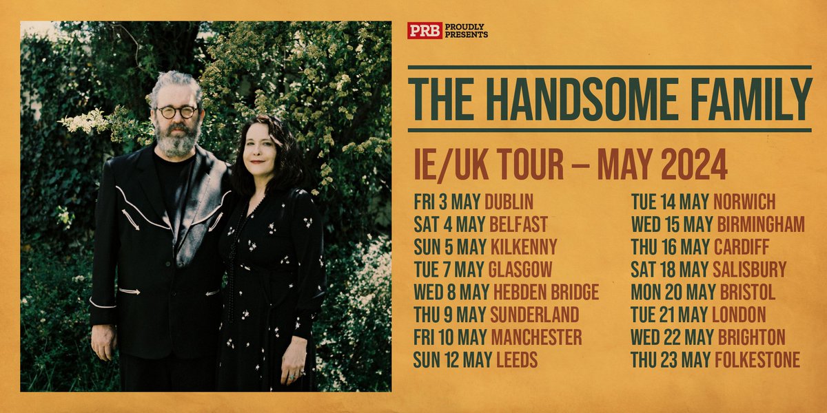 Delighted to welcome @handsomefamily back to Belfast in May for CQAF. Tickets on sale Friday at 11am from cqaf.com for a super intimate show in @BlackBoxBelfast