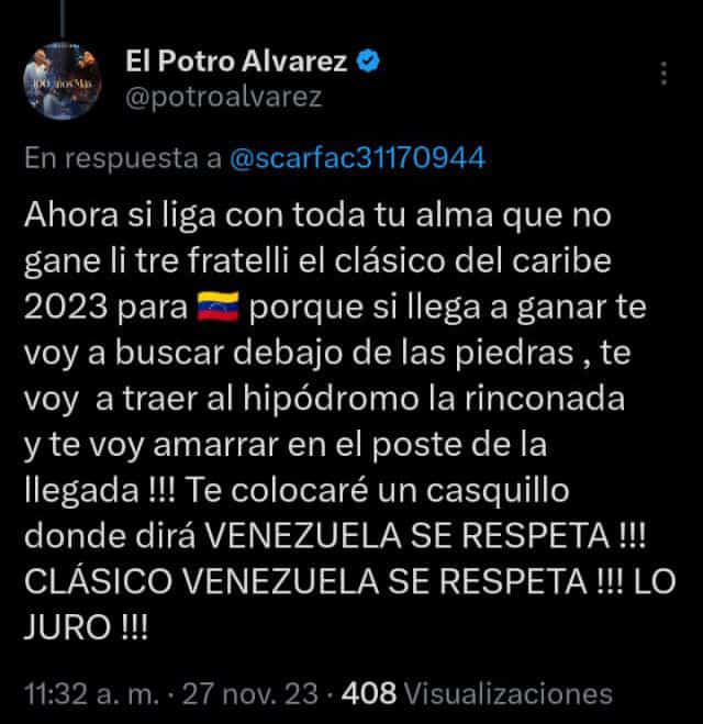 AnthoanAngel's tweet photo. A la vaina por alli un pajarito me enseñó este mensaje tan bonito ahora yo le pregunto al señor fiscal @TarekWiliamSaab esto no es una amenaza??? Voy yo a decir lo que esté señor haya dicho a ver si el @potroalvarez tiene cojones de venirme a buscar a mi pero el solo a ver?? https://t.co/SGHRMzoc3b