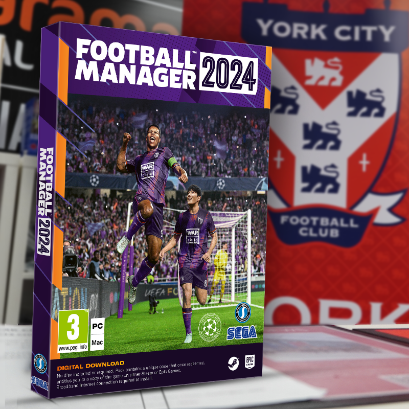 YorkCityFC's tweet photo. 🎟️🏆 Now over 5⃣,0⃣0⃣0⃣ home supporters set to join us on Friday night! 😍

To celebrate, we'll giveaway a copy of Football Manager 2024 to one supporter who Likes, Reposts and tags a friend down below. 👇

We will pick out a winner on Friday! 👊

#YCFC 🔴🔵