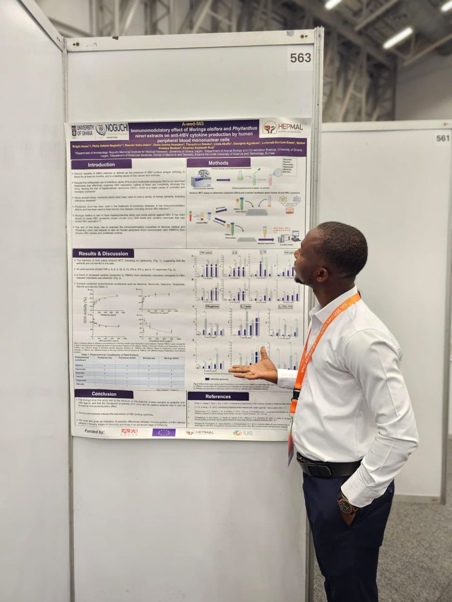 @Bryte_Asare from @HEPMALgh @NMIMR_UG presenting his work at #IUIS2023 @iuis_online 👏🏽👏🏽 Poster #  563