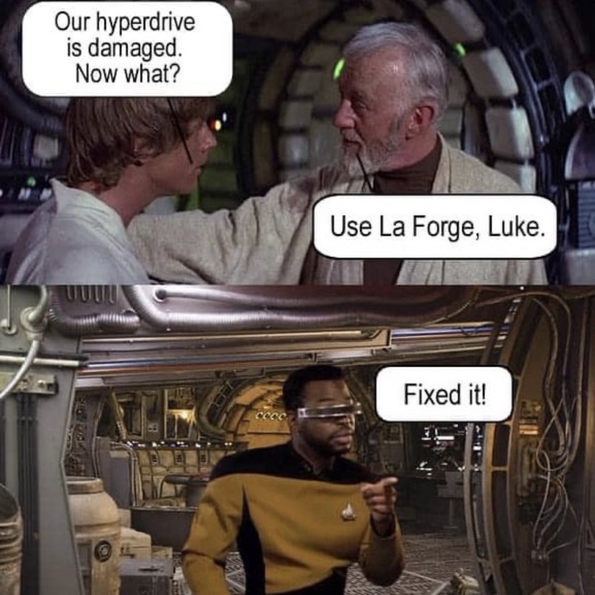 Works every time! 👌🖖 #roddenberry #startrek #starwars @MarkHamill @levarburton