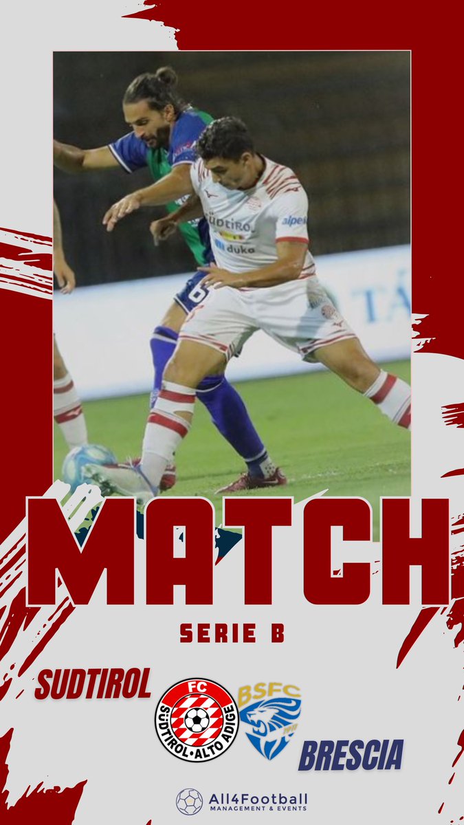 All_4_Football's tweet photo. MATCH DAY
Due sfide delicate vedono impegnati alcuni dei nostri calciatori 👇
#SerieB
#Sudtirol-@BresciaOfficial
#CoppaItalia #SerieC
#Lucchese-@JuventusNextGen
#match #matchday #players #coppa #campionato #management #procuratoresportivo #All4Football #A4F https://t.co/Z1S5zkSnv9