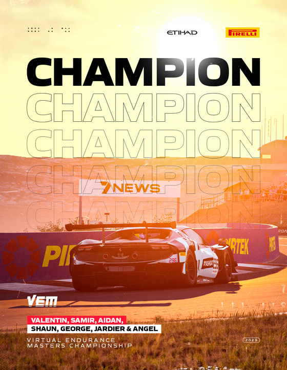 We are the 2023 Virtual Endurance Masters CHAMPIONS! ❤️

<a href="/Pirelli/">Pirelli</a> <a href="/etihad/">Etihad Airways</a> @EtharaOfficial 

#BringTheHeat