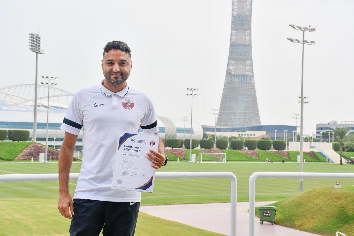 الحمدلله على التمام وشكرا على التهنئة .. وأكرر شكري لمجلس الادارة وأخص بالشكر الاستاذ حاتم المسحل على دعمه ومتابعته المستمرة كما اشكر ادارة التطوير بالاتحاد القطري بقيادة الكابتن فهد ثاني وبقية منظمي الدورة ومحاضريها وزملائي الدارسين وشكرا للجمهور الاتفاقي العزيز على قلبي💚❤️