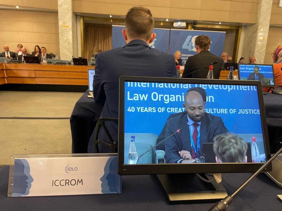 ICCROM's tweet photo. Today #ICCROM joins the @IDLO Assembly of Parties and Partnership Forum.
This year they celebrate 40 years of creating a culture of justice 👏.
Congratulations for your many achievements and we are excited to see how we can work together for a better future. #IDLO40Years https://t.co/50S374Qczw