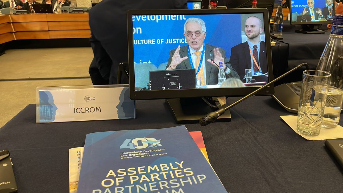 ICCROM's tweet photo. Today #ICCROM joins the @IDLO Assembly of Parties and Partnership Forum.
This year they celebrate 40 years of creating a culture of justice 👏.
Congratulations for your many achievements and we are excited to see how we can work together for a better future. #IDLO40Years https://t.co/50S374Qczw