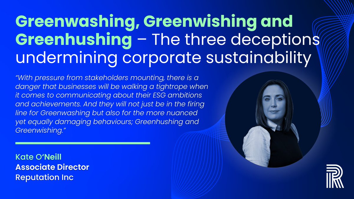 Do you worry that your business is guilty of greenwashing, greenwishing or greenhushing? Read our latest article to find out how businesses can tell their ESG story while enhancing and protecting their reputations in the process.

#reputationmatters

reputation-inc.com/thinking/green…