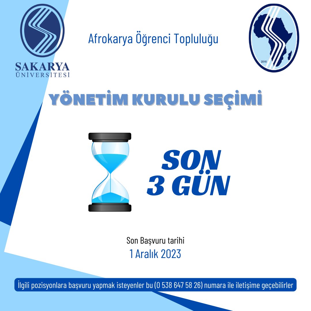 afrokarya's tweet photo. Başvurularının sona ermesine son 3️⃣ gün kaldı
Gelecek kariyerinize katkı sağlayacak bu değerli tecrübe için herkese aday olmasını şiddetle tavsiye ediyoruz.
Ümidimiz sizlerde.
Afrika için adım atmalısınız.
Başvuru linki Instagram'da bulabilirsiniz.
Son başvuru tarihi: 1 Aralık. https://t.co/zGIaXkqPne