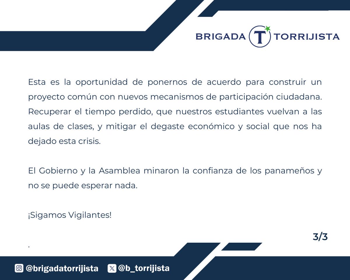 Los panameños 🇵🇦 nos manifestamos y hemos vuelto a vencer. Un mes de la patria donde nuestro orgullo y amor a nuestra nación están más vivos que nunca. 
.
.
.
.
.
.
#NoALaMinería #ContratoInconstitucional #HayAlternativa #MartínTorrijos