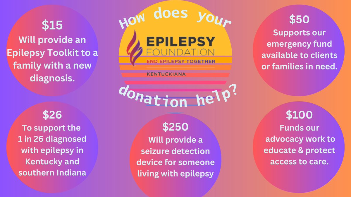 efkentuckiana's tweet image. Today is the day! It is #GivingTuesday! As we close out National Epilepsy Awareness Month, EF Kentuckiana has set a goal to raise $5000 today to help us continue to educate and advocate for the 174,000 people in Kentucky and southern Indiana living with epilepsy.
