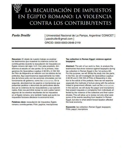 😀 Feliz de comunicar que mi último trabajo sobre la recaudación de impuestos en Egipto romano ha sido publicado en Revista Circe de clásicos y modernos 27/2 (2023). El documento es parte de <a href="/agenciaidiar/">Agencia I+D+i</a> y está disponible de forma gratuita en: academia.edu/110032329/La_r…