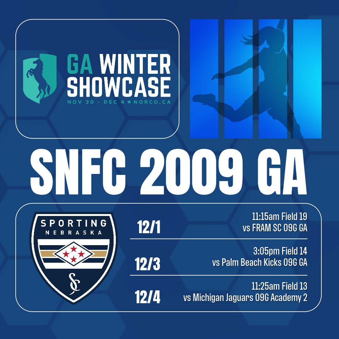 SportingNEGirlsGA (@snfcgirlsga) on Twitter photo ✴️UPDATED SCHEDULE✴️
We are just a couple days away from the <a href="/GAcademyLeague/">Girls Academy</a> Winter Showcase. See you in Cali 😎 <a href="/SportingNE_FC/">SportingNebraskaFC</a> ✴️UPDATED SCHEDULE✴️
We are just a couple days away from the <a href="/GAcademyLeague/">Girls Academy</a> Winter Showcase. See you in Cali 😎 <a href="/SportingNE_FC/">SportingNebraskaFC</a>