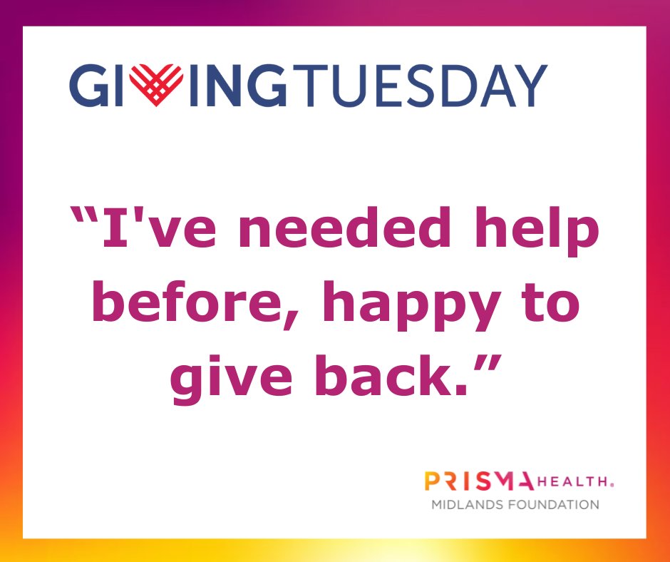 PH_Foundation's tweet image. If you plan on giving this #GivingTuesday, we encourage you to consider Prisma Health Midlands Foundation. Your donation makes a tremendous impact on the lives of our friends and neighbors right here at home.  bit.ly/giveprisma