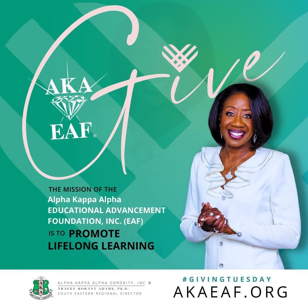 Please help us make an impact by donating to EAF on this Giving Tuesday, November 28, 2023. Your donation makes a difference!

#AKA1908 #AKAMXO #SophisticatedSouthEastern
#givingtuesday
#scholarships