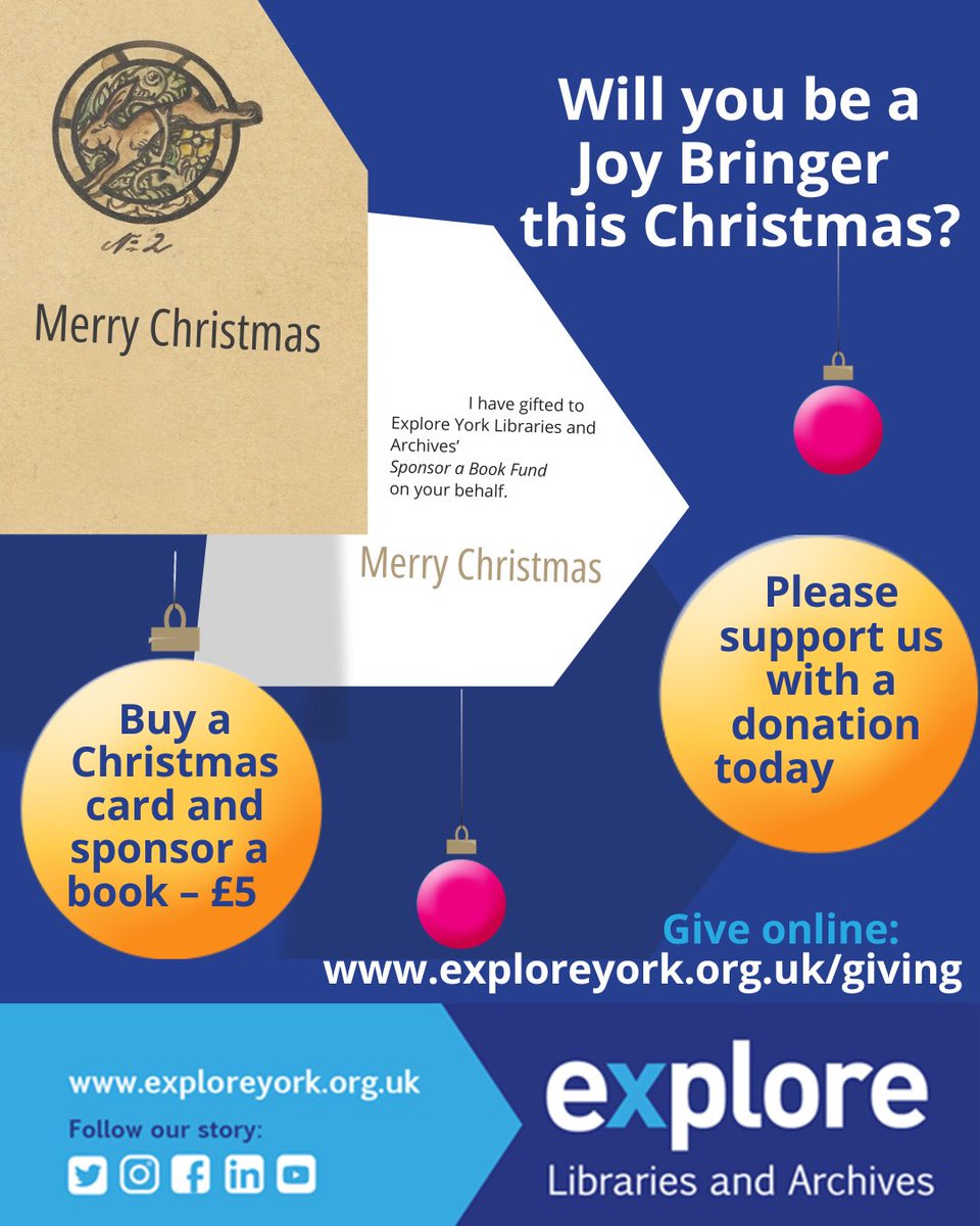 acombexplore's tweet photo. Give a Christmas Card that just keeps giving! Every Explore Christmas Card purchased will help to buy a book for the library. Available from Acomb Explore Library. ππ#spreadthejoyofreading https://t.co/pUFj55IwqP