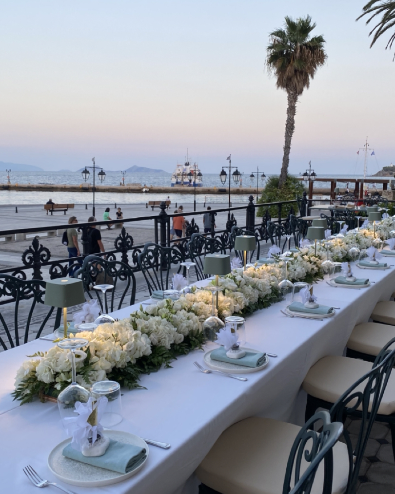 Nestled On The Verandah, every special moment is framed by the stunning setting and the serene beauty of the Saronic Gulf. #Poseidonion #Spetses #hotel #hospitality #historichotel #greece