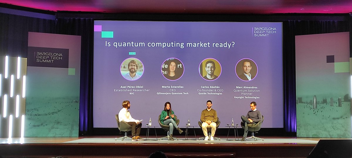 RayGButler's tweet image. La #ComputacionCuantica es una de las áreas que más me atrae en este #BarcelonaDeepTechSummit. @estarellasmarta de @qilimanjaro, @CarlosAbellan de @quside y @MarcAlmendros de @Keysight nos cuentan cómo anda el tema...