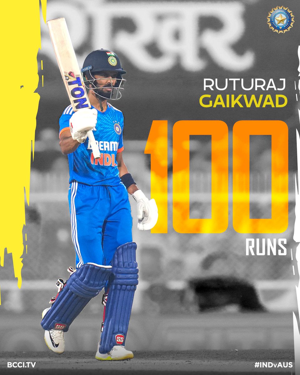 Maiden T20I CENTURY for <a href="/Ruutu1331/">Ruturaj Gaikwad</a> 🔥🔥 

#INDvAUS <a href="/IDFCFIRSTBank/">IDFC FIRST Bank</a>