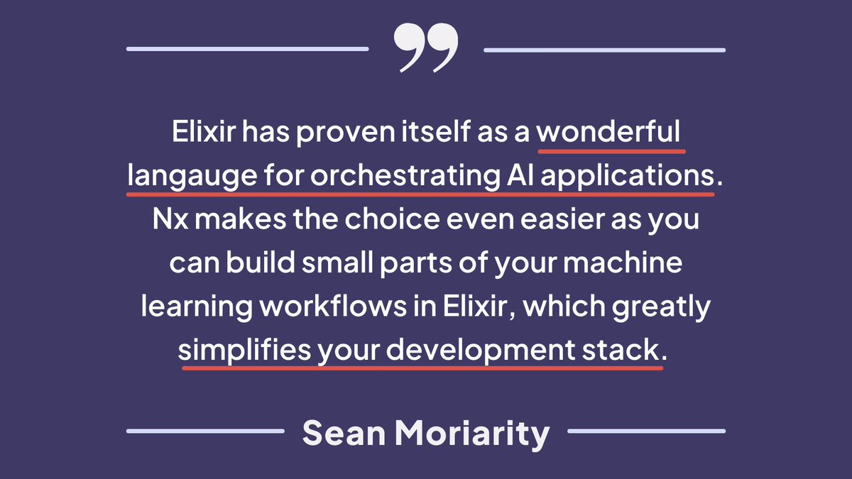 DockYard's tweet image. After its first three years, #MachineLearning in #ElixirLang is still growing. Learn why Sean Moriarity thinks Elixir will be the preferred language for machine learning applications in the next three years:📝 loom.ly/haU2GNA

#MyElixirStatus