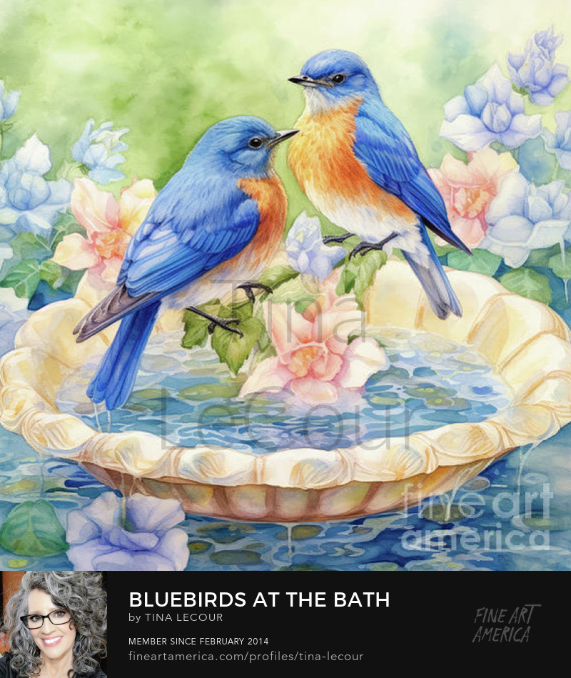 Bluebirds At The Bath...Can Be Purchased Here..tina-lecour.pixels.com/featured/blueb…

#birdwatching #birding #bird #wallartforsale #gifts #giftsforher #giftsformom #ChristmasGiftIdeas #Christmasgifts #homedecoration #homedecor #interiordecor #Christmasgiftidea #GIFTNIFTY #giftideas #GIFT