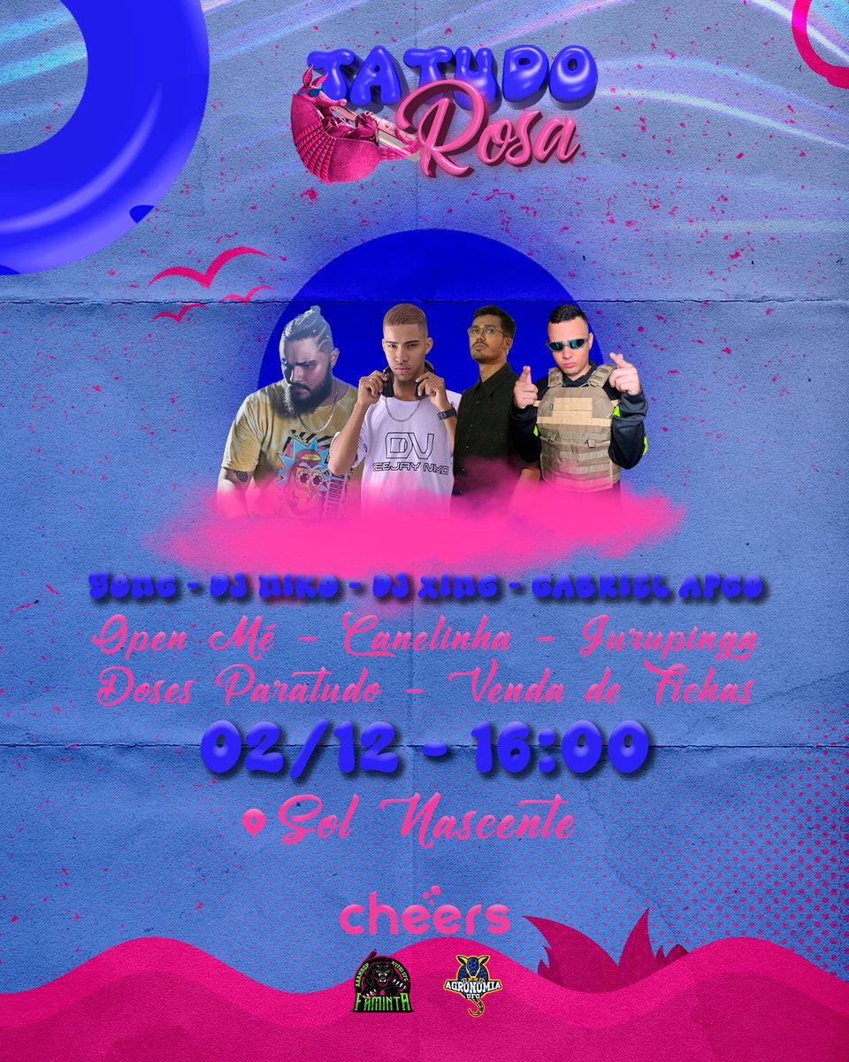 FamintaUFG's tweet photo. A TATUDOROSA vem aí nesse sábado (02/12) a partir das 16:00 no Sol Nascente 🦔💖

Já separa o look todo rosa, pois a Faminta e a Agro esperam vocês com os melhores djs, Gabriel APGO, Niko, Yong e Xing! Além de um open mé imperdível e rotativo de jurupinga e canelinha! 😋😋😋 https://t.co/YA2WmOXwSw