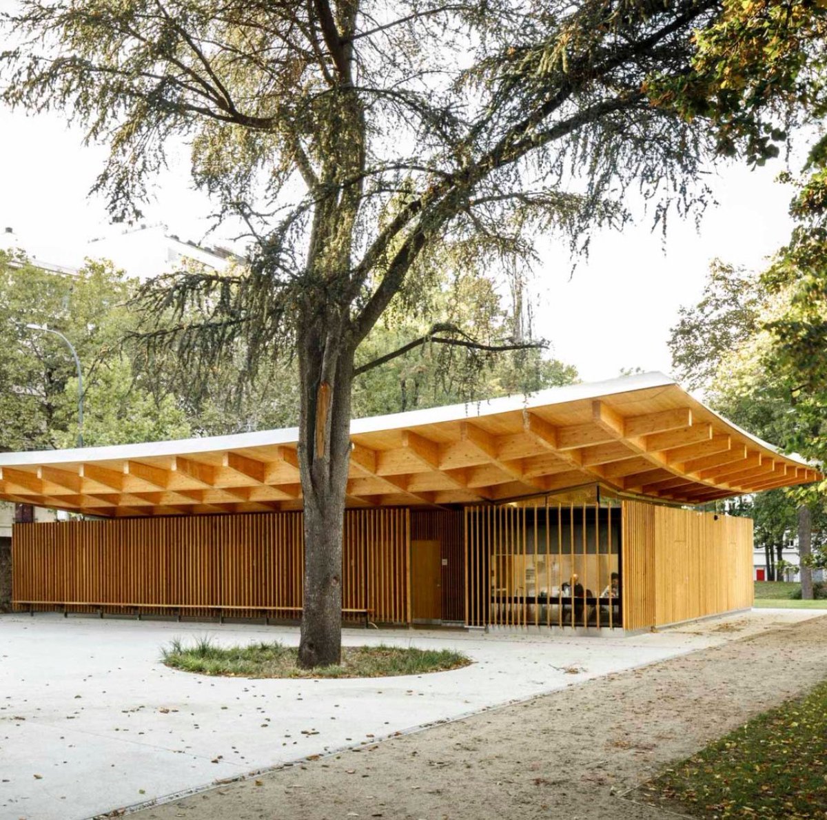 aryzedev's tweet image. Hot dang, I finally found something the French are good at! 

They know how to do glulam roofs way better then we do 🤩