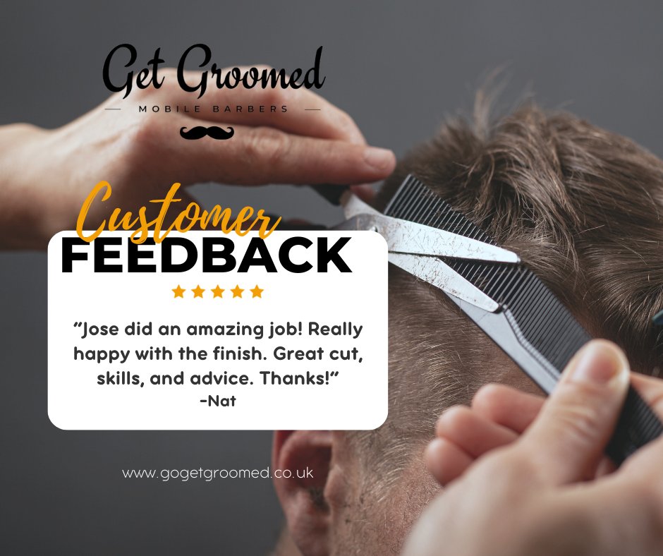 Another satisfied customer. Great job, Jose!

If you're looking for a personal barber who can go to your home, office, or hotel room, book with us today! gogetgroomed.co.uk/customer/booki…

#mobilebarber #barbernearme #londonbarber #UKbarber
