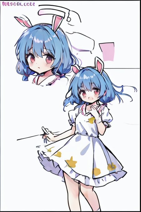 「blue hair star print」 illustration images(Latest)