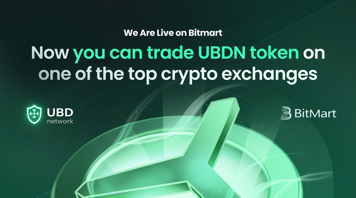 🚀 We are live on <a href="/BitMartExchange/">BitMart</a>!

Trading Pair: UBDN/USDT

Link: bitmart.com/trade/en-US?sy…