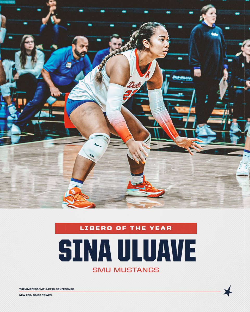 American_Conf's tweet photo. 🏐𝐋𝐢𝐛𝐞𝐫𝐨 𝐨𝐟 𝐭𝐡𝐞 𝐘𝐞𝐚𝐫🏐

Sina Uluave x @SMUVolleyball 

#AmericanVB https://t.co/I2e2tNdveN